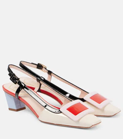 ROGER VIVIER BELLE VIVIER 45 PATENT LEATHER SLINGBACK PUMPS
