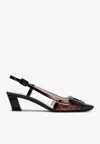 Roger Vivier Slingback-pumps Belle Vivier 45 Aus Lackleder In Brown