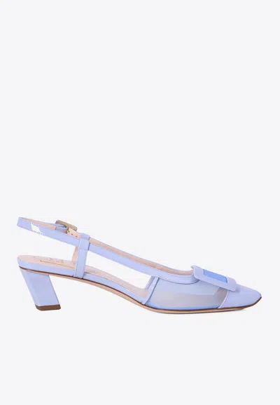 Roger Vivier Belle Vivier 45 Slingback Pumps In Blue