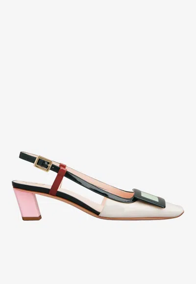 Roger Vivier Belle Vivier 45 Slingback Pumps In Patent Leather In Multi
