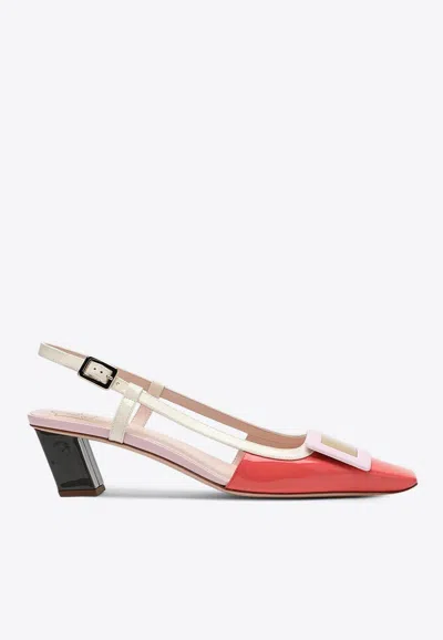 ROGER VIVIER BELLE VIVIER 45 SLINGBACK PUMPS IN PATENT LEATHER