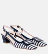 Roger Vivier Belle Vivier 45 Striped Slingback Pumps