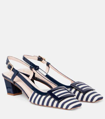 Roger Vivier Belle Vivier 45 Striped Slingback Pumps
