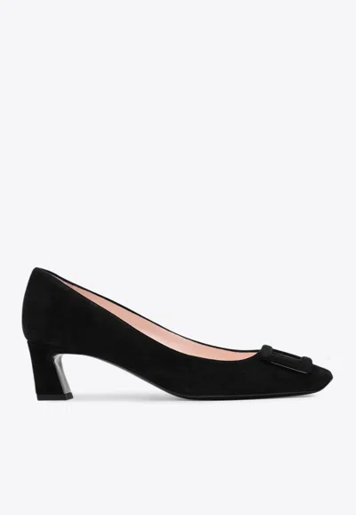 ROGER VIVIER BELLE VIVIER 45 SUEDE PUMPS