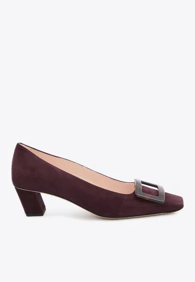 ROGER VIVIER BELLE VIVIER 45 SUEDE PUMPS