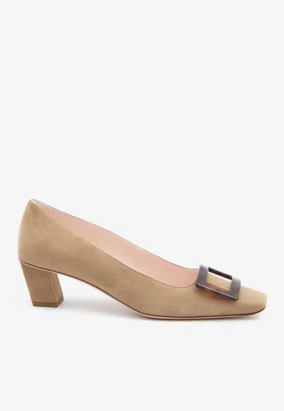 ROGER VIVIER BELLE VIVIER 45 SUEDE PUMPS