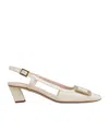 Roger Vivier Belle Vivier 45 Slingback Pumps In Patent Leather In Nude
