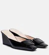 Roger Vivier Belle Vivier 60 Wedge Mules In Patent Leather In Black