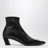 Roger Vivier Belle Vivier Leather Buckle Ankle Booties In Black