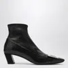 Roger Vivier Belle Vivier Leather Buckle Ankle Booties In Black