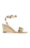 Roger Vivier Belle Vivier Ankle Sandal Wedge 60 In Gold