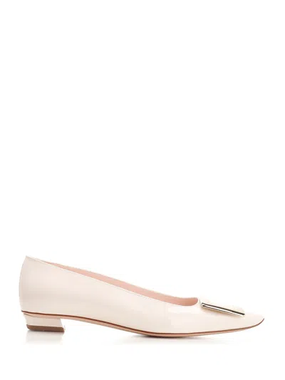 Roger Vivier Belle Vivier Beige Elastic Bellerinas In Multicolor