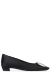 Roger Vivier Belle Vivier Satin Ballet Flats In Black