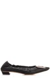 Roger Vivier Belle Vivier Ballerinas In Leather In Black