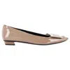 Roger Vivier Belle Vivier Ballerinas In Beige Patent Leather In Multi