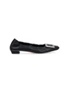 Roger Vivier Belle Vivier Ballet Flats In Black  