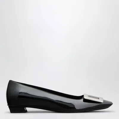 Roger Vivier Belle Vivier Patent Leather Ballet Flats With Square Toe In Black