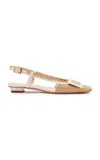 Roger Vivier Belle Vivier Braided Slingbacks In Neutral
