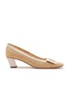 Roger Vivier Belle Vivier Braided Lacquered Buckle Pumps In Neutral