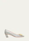 Roger Vivier Elegant Square Toe Pumps With Skyscraper Heel In Grigio Chiaro
