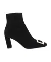 Roger Vivier Belle Vivier Buckle Chelsea Ankle Boots In Black