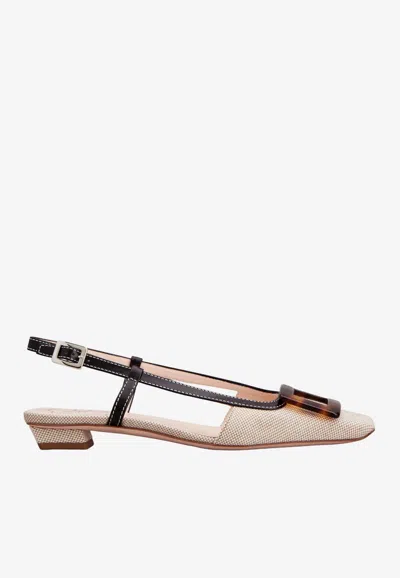 Roger Vivier Belle Vivier Slingback Ballerina Slingback Flat In Neutral