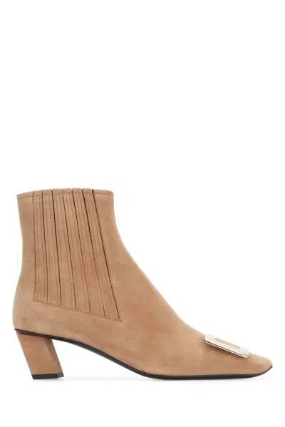 Roger Vivier Belle Vivier Chelsea Bootie 45 In Brown