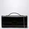Roger Vivier Brushed Leather Belle Vivier Clutch Bag In Black
