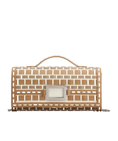 Roger Vivier Belle Vivier Clutch In Leather In Multi