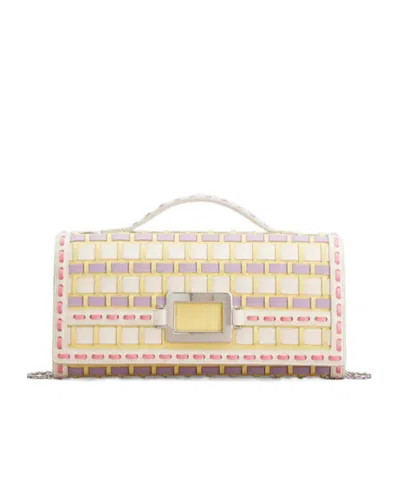 Roger Vivier Belle Vivier Buckled Leather Clutch In Pattern