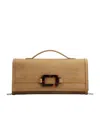 Roger Vivier Belle Vivier Clutch In Suede In Brown