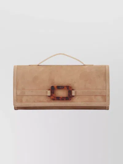 Roger Vivier Belle Vivier Clutch In Neutral