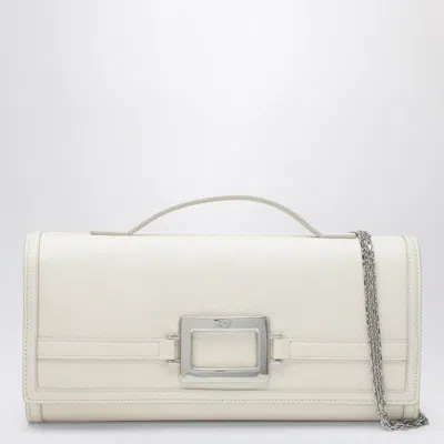 Roger Vivier Belle Vivier Clutch White In Neutral