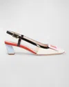 Roger Vivier Belle Vivier Slingback In White/pink