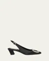 Roger Vivier Belle Vivier Crystal Buckle Slingback Pumps In Black