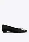 Roger Vivier Belle Vivier Satin Ballet Flats In Black