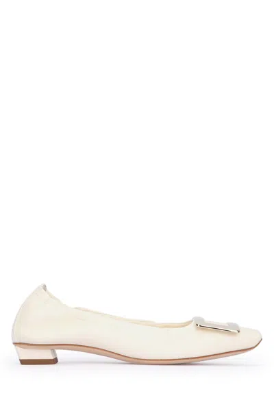 Roger Vivier Belle Vivier Beige Elastic Bellerinas In Multicolor