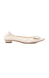 Roger Vivier Belle Vivier Ballet Flats In White