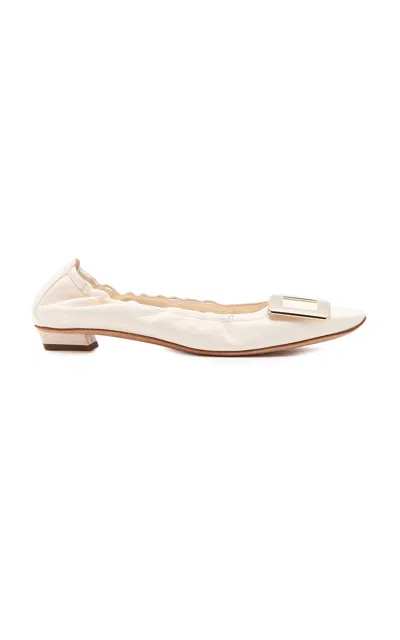 ROGER VIVIER BELLE VIVIER ELASTIC LEATHER FLATS