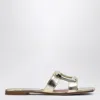Roger Vivier Belle Vivier Gold Slipper In Multi