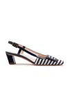 Roger Vivier 45mm Belle Vivier Leather Slingbacks In Stripe