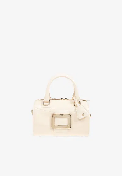 Roger Vivier Belle Vivier Leather Bag In Cream