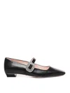 Roger Vivier Crystal Buckle Pointed Toe Strap Shoes In Black