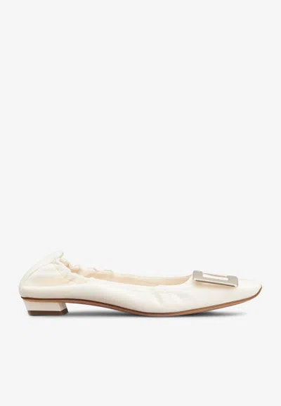 ROGER VIVIER BELLE VIVIER LEATHER BALLET FLATS