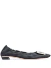 Roger Vivier Belle Vivier Ballet Flats In Black
