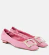 Roger Vivier Belle Vivier Leather Ballet Flats In Pink