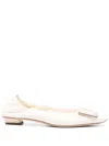 Roger Vivier Belle Vivier Ballet Flats In White