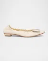 Roger Vivier Belle Vivier Ballet Flats In White