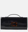 Roger Vivier Belle Vivier Leather Clutch In Black