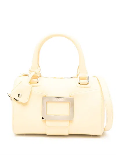 Roger Vivier Belle Vivier Leather Handbag In Yellow